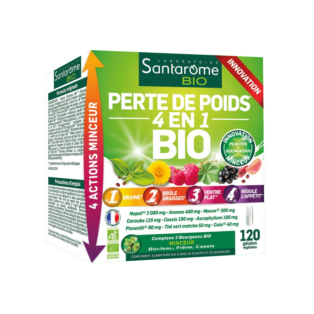 Santarome Organic 4 in 1 Slimming Weightloss Compl ment minceur 120 capsules